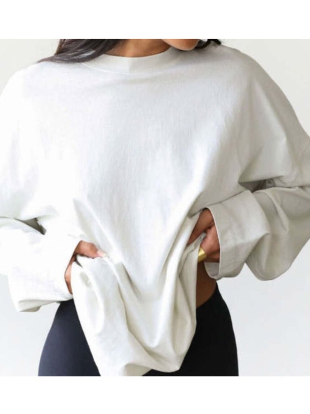 Joah Brown Vintage Oversized Long Sleeve Tee | Fog Cotton | S/M